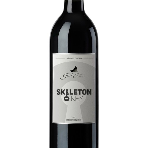 Geometric label with the title 'Thematic wine logo and label'