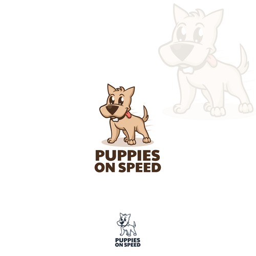 Puppy design with the title 'Puppies on speed Logo'