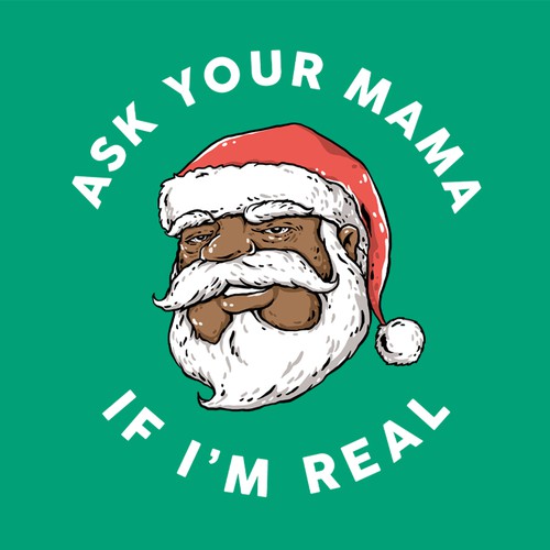 X-mas design with the title 'Black Santa'