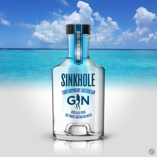 Gin label with the title 'Gn label design'