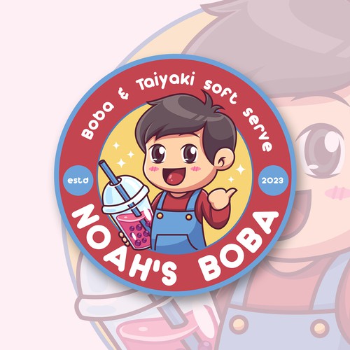 Boba logo with the title 'design logo for the boba and taiyaki shop'