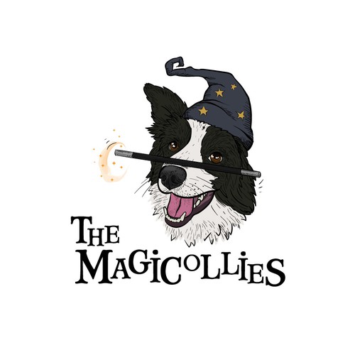 Magic design with the title 'A logo for stunt performing dogs'