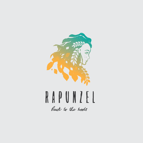 Fairy tale logo with the title 'Rapunzel'
