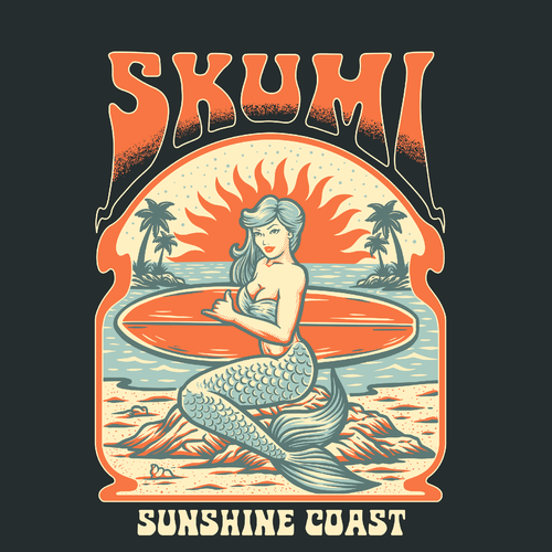 Tropical t-shirt with the title 'Skumi'