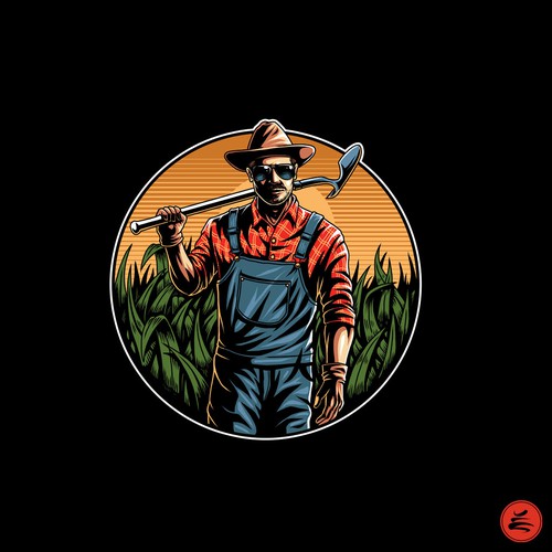 Character t-shirt with the title 'the farmer'