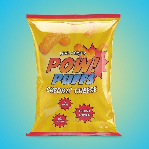 Snack bag packaging with the title 'Snacks Packaging'