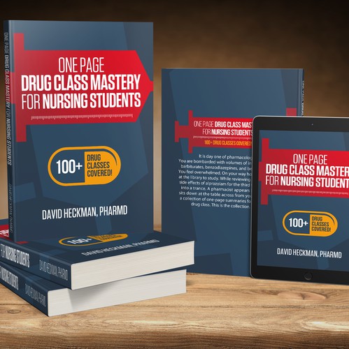 Guide book cover with the title 'One Page Drug Class Mastery for Nursing Students'
