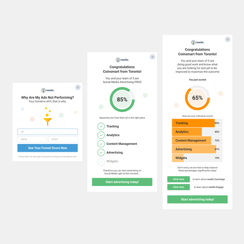 Score design with the title 'Needls'