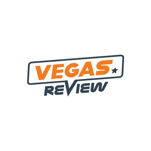 Slot machine logo with the title 'Vegas.Review Site logo for tourist information portal'