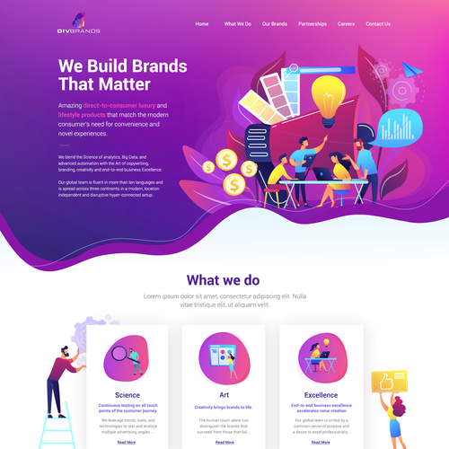 Internet website with the title 'DIV Brands needs a Company Page!'