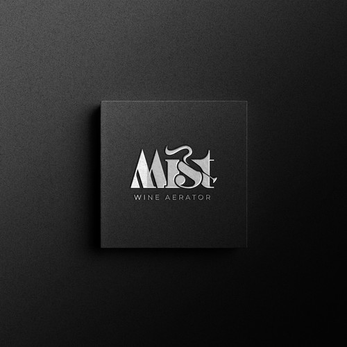 Wine glass design with the title 'Wine aerator logo'