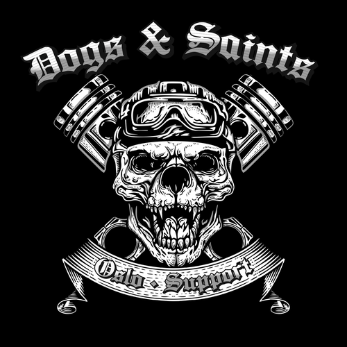 Biker t-shirt with the title 'Dog Skull Biker'