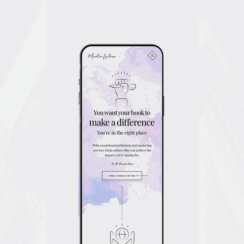 Book website with the title 'Powerful webdesign for publishing excellence - be creative'