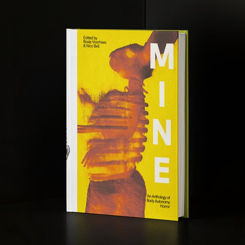 Creature design with the title 'Horror anthology commenting on body autonomy'