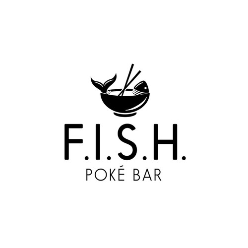 Poke logo with the title 'Logo Concept for F.I.S.H. Poke Bar'