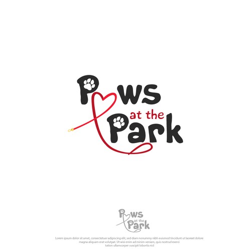Park logo with the title 'Paws at the Park'
