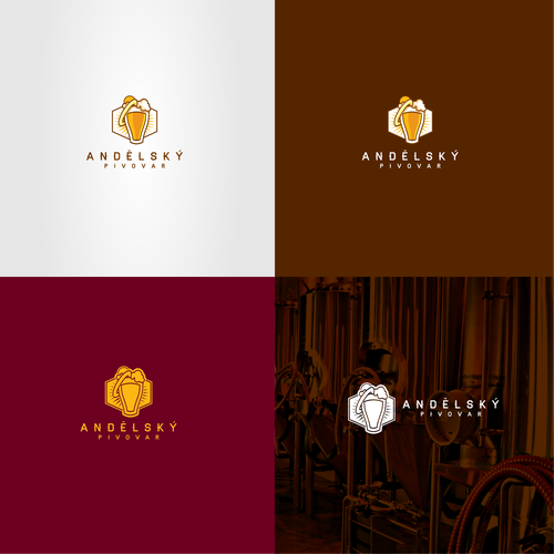 Moonshine logo with the title 'andelsky pivovar brewery UNUSED DESIGN'