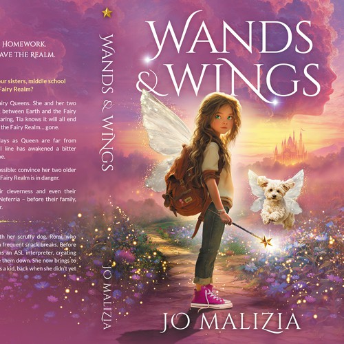 Fantasy book cover with the title 'Wands & Wings'