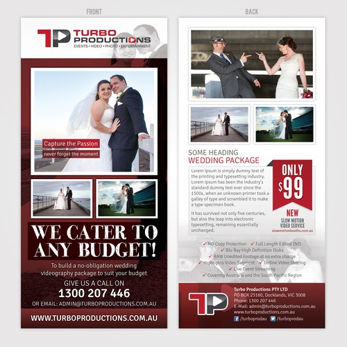 Promotional design with the title 'Create the next postcard, flyer or print for Turbo Productions'
