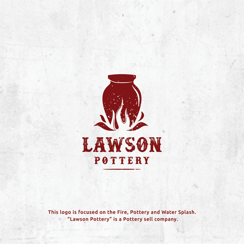 Pot design with the title 'Pottery logo for Lawson Pottery'