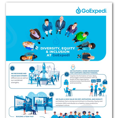 Precise design with the title 'Diversity report infographic'