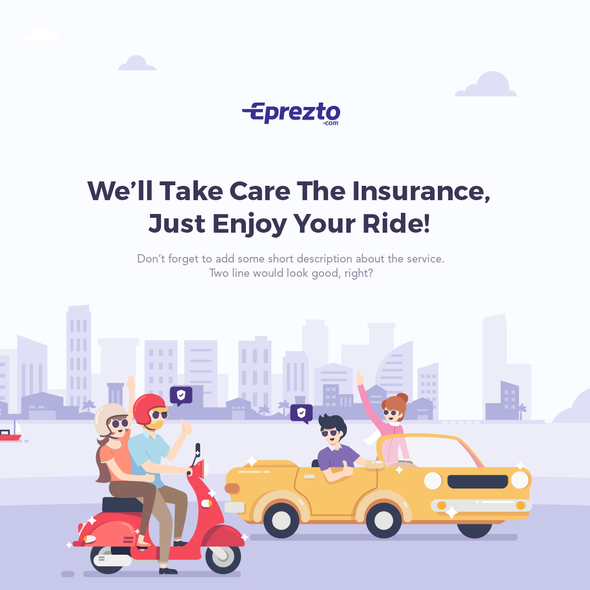 Flat design artwork with the title 'Insurance Illustration'