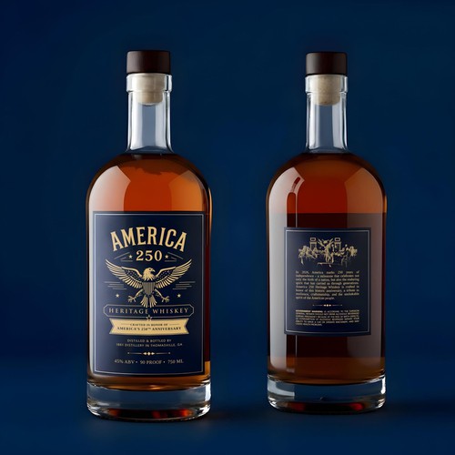 Alcohol label with the title 'Label design for whiskey brand'