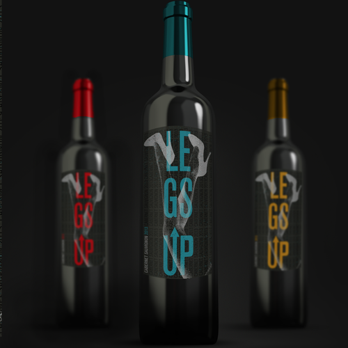 Wine bottle design with the title 'Legs Up - entry'