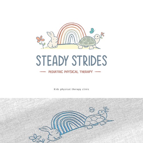 Bunny logo with the title 'logo for Kids physical therapy clinic'