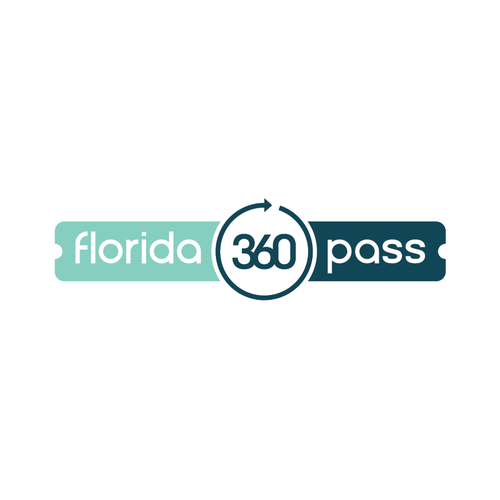 Ticket logo with the title 'Amusement pass concept'