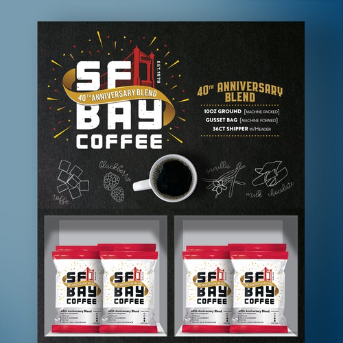 Creative design with the title 'SF Bay Coffee'