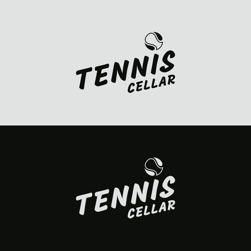 Tennis ball logo with the title 'Logo concept for Tennis Cellar'