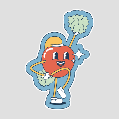 Cherry design with the title 'Sticker design'