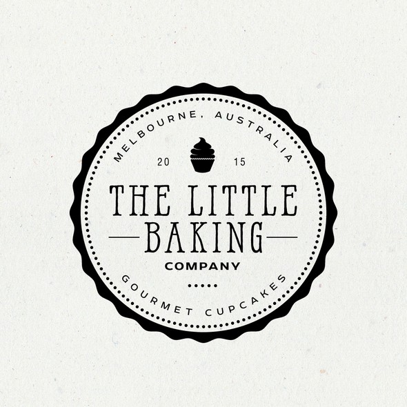 Cupcake logo with the title 'Sophisticated logo for a gourmet cupcake business'