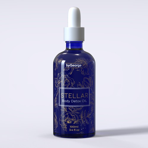 Oil label with the title 'Stellar Body Detox'