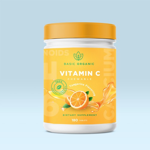 Supplement packaging with the title 'Product packaging concept for vitamin'