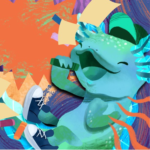 Book illustration artwork with the title 'Children's Book Drawing'