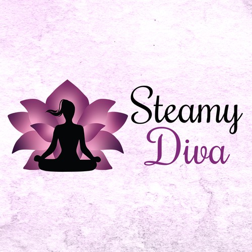 Lotus design with the title '- Steamy Diva - Logo Design '