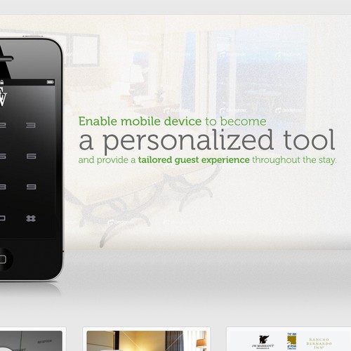 Hotel website with the title 'Website design'