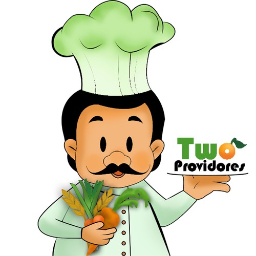 Chef artwork with the title 'wrap around illustration for food delivery truck'