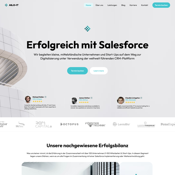 Simple website with the title 'Website for Agency that specialize in Salesforce'