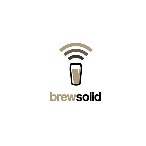Wi-Fi logo with the title 'Technology + Beer = Awesome! BrewSolid needs a logo.'