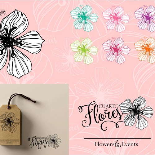 Flower shop logo with the title 'Flower Shop Logo'