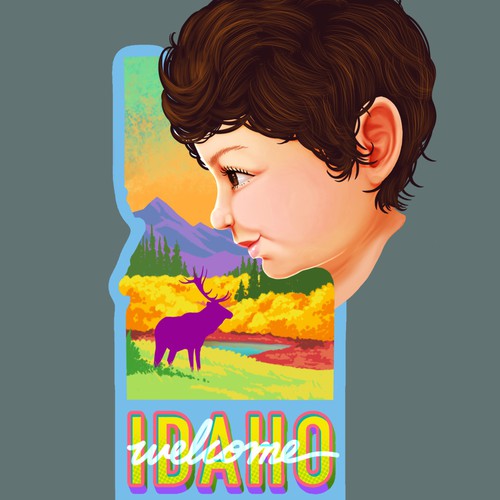 Clothing illustration with the title 'Sticker'