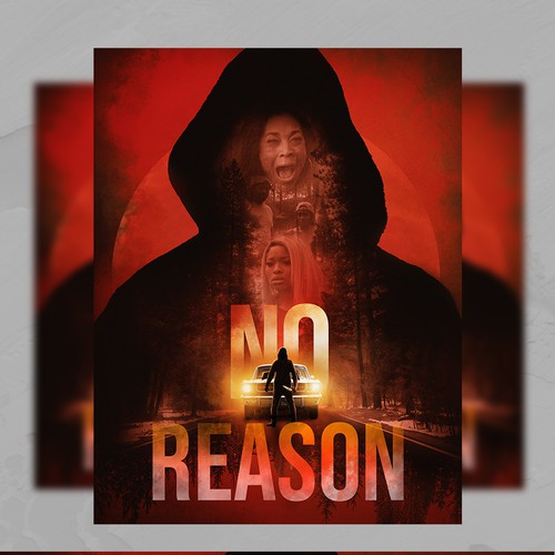 Cinema design with the title '"No Reason" Thriller Movie Poster'