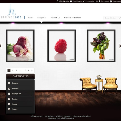 Art website with the title 'Heritage 1093 Needs a New Website'