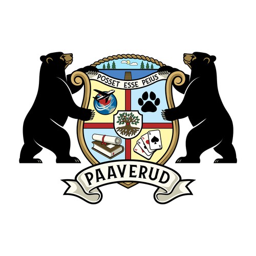 Family crest design with the title 'Paaverud'