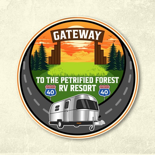 RV logo with the title 'rv resort'