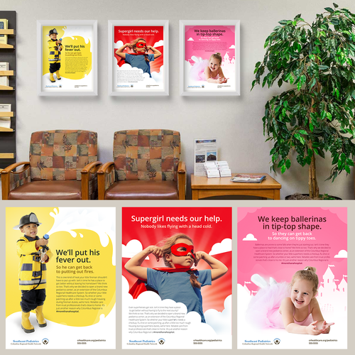 Ad design with the title 'Banner Ads for A Pediatric Hospital'