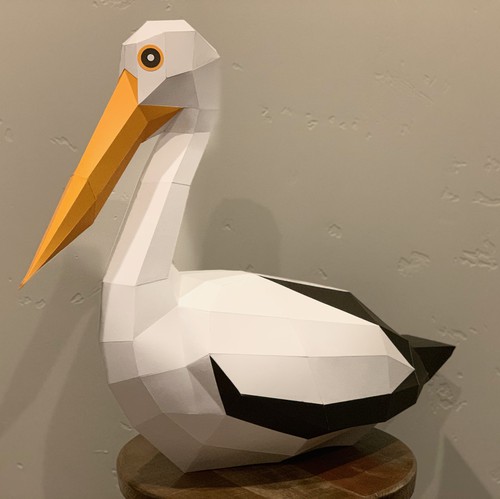 Origami design with the title 'Pelican'